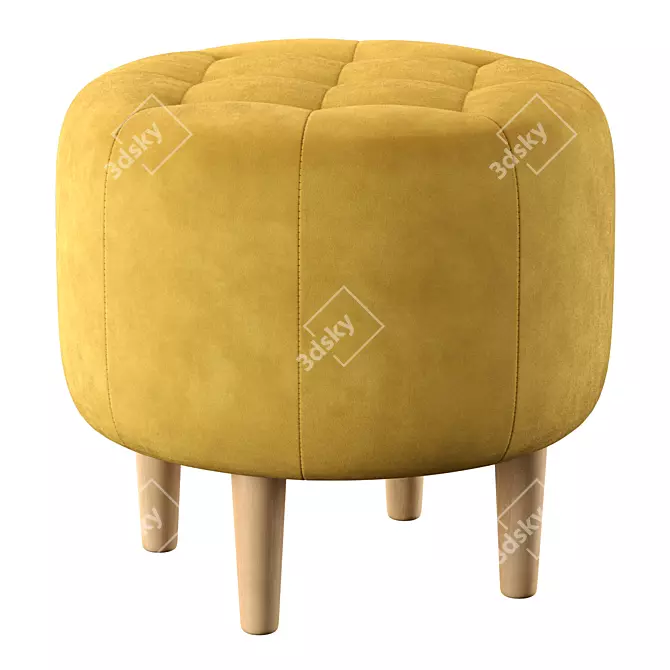 Velvet Pouf Oron by Divan.ru 3D model image 3