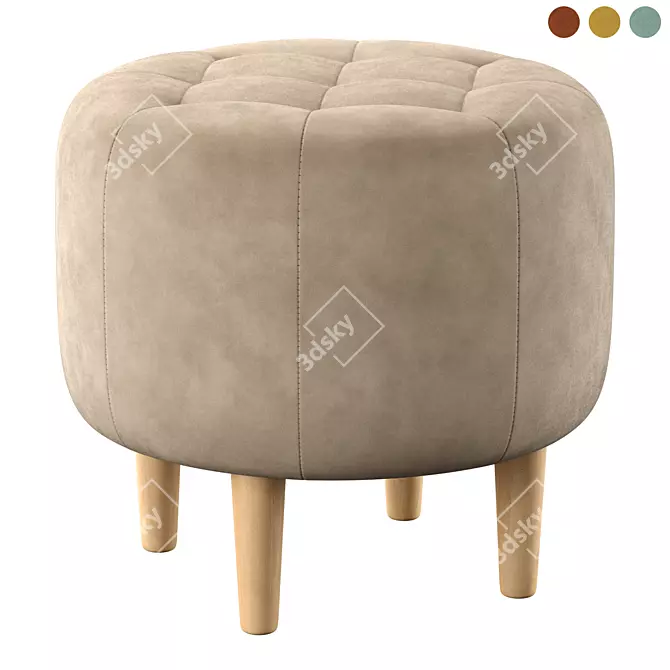 Velvet Pouf Oron by Divan.ru 3D model image 7