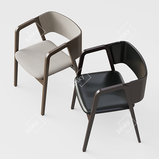  Modern chair with dual finish 3D model image 3