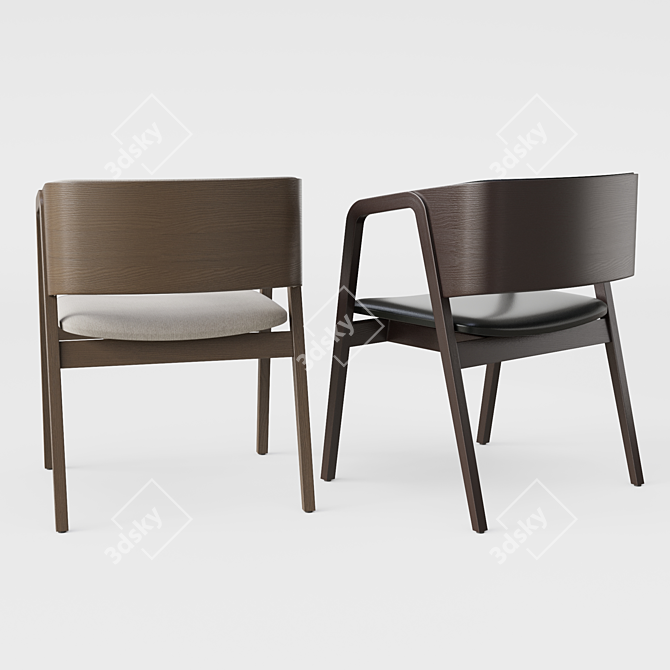  Modern chair with dual finish 3D model image 4