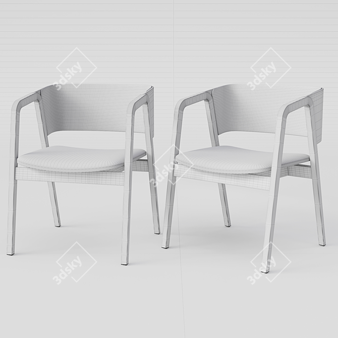  Modern chair with dual finish 3D model image 5