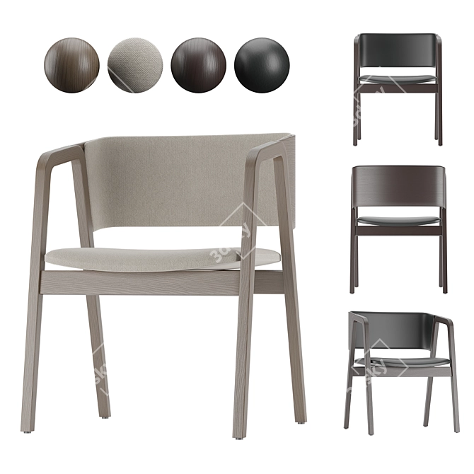  Modern chair with dual finish 3D model image 17