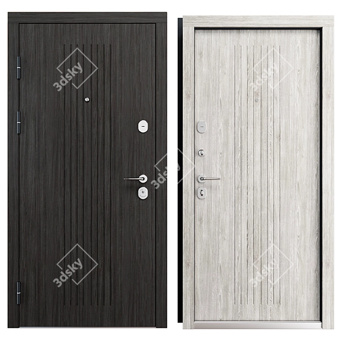 Metal Entry Door Line Fort 3D model image 3