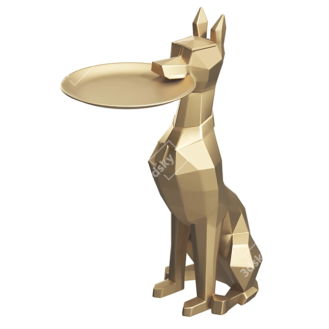 Doberman Server Dog Statue 3D Model 3D model image 4