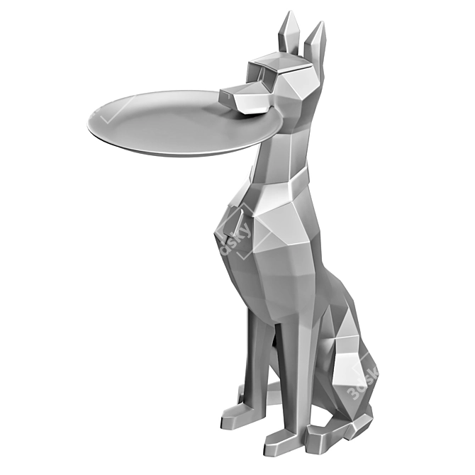 Doberman Server Dog Statue 3D Model 3D model image 5