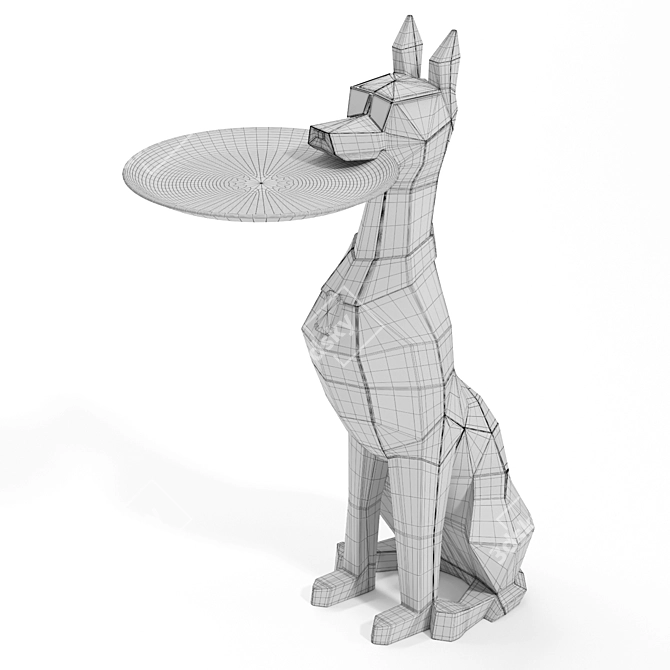 Doberman Server Dog Statue 3D Model 3D model image 6