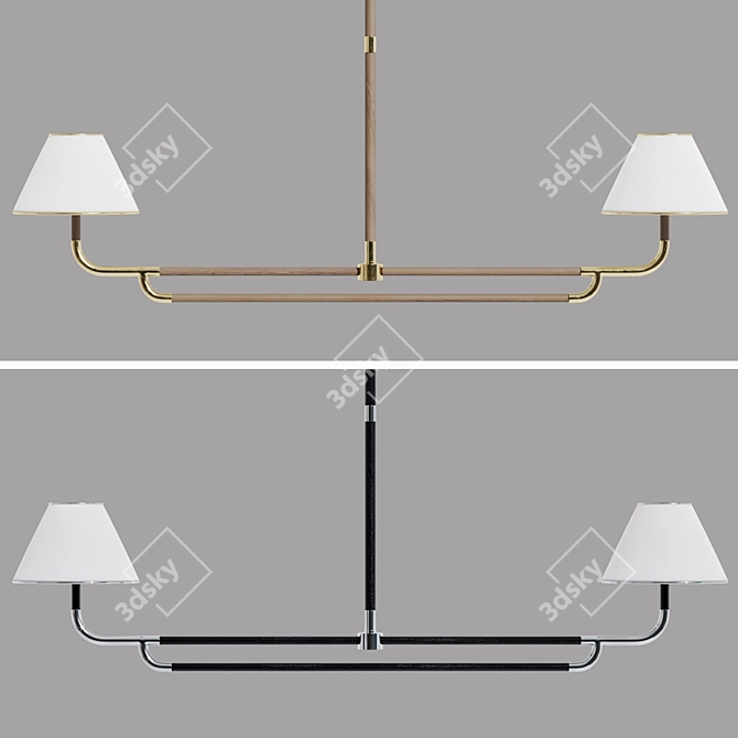 Rigby Large Linear Chandelier Visual Comfort 3D model image 6