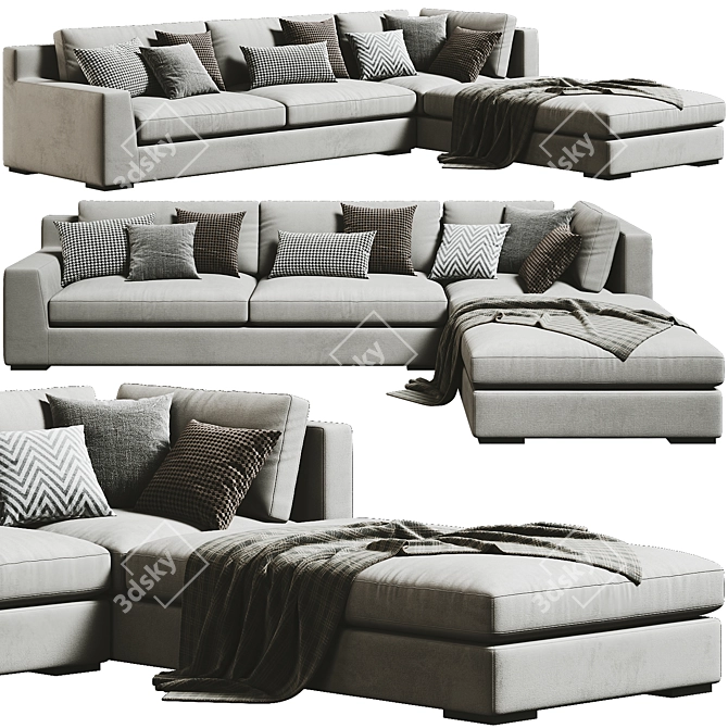 Gran Milano Sectional Chaise 02 3D model image 1