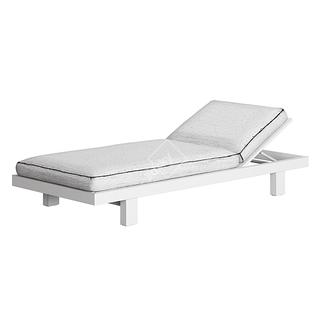 Elegant Pure Lounger with Mobility 3D model image 3