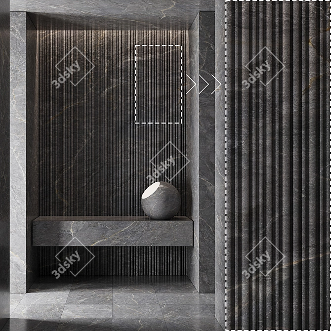 Luxury Marble Stone Tiles Kit 3D model image 2