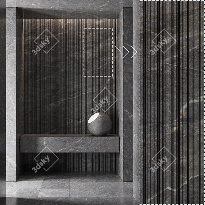 Luxury Marble Stone Tiles Kit 3D model image 3