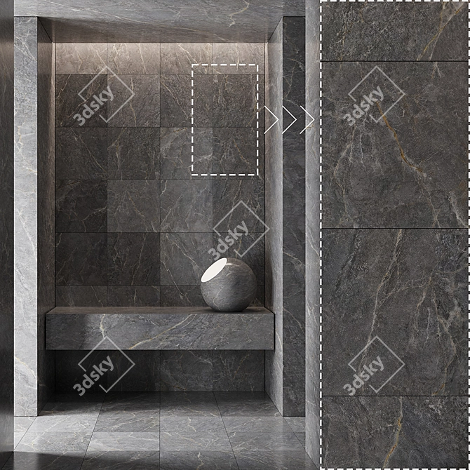 Luxury Marble Stone Tiles Kit 3D model image 4