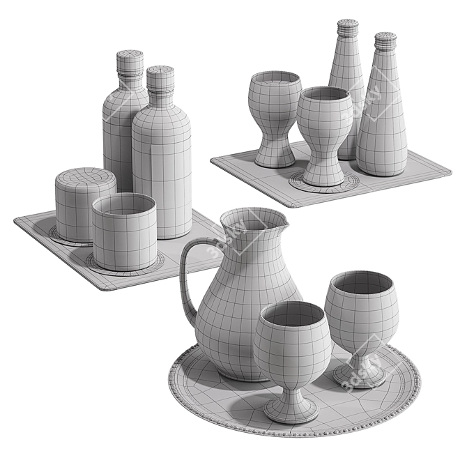 Elegant Office Decor Set 3D model image 5