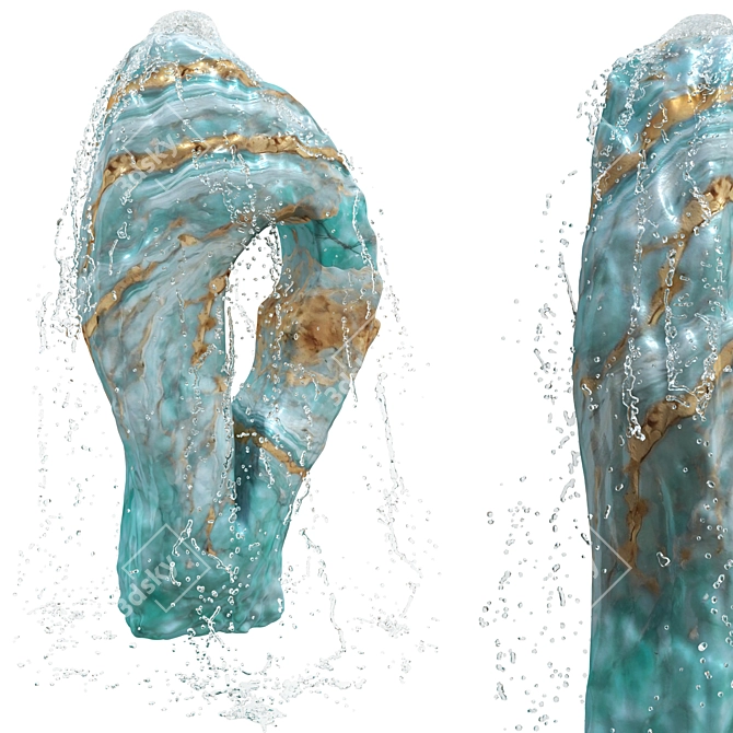 Geometry Spline Onyx Stone Fountain 3D model image 1