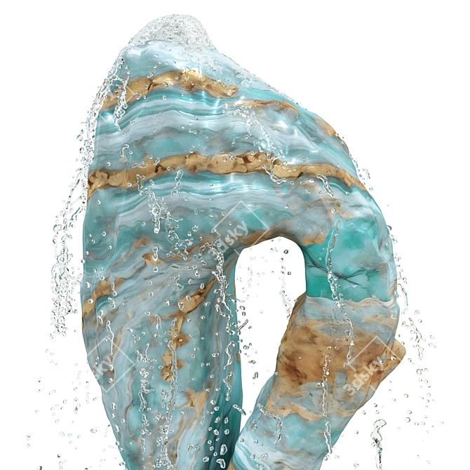 Geometry Spline Onyx Stone Fountain 3D model image 2