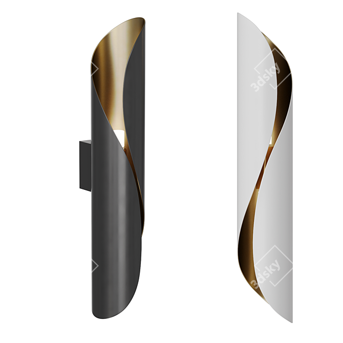 Modern Corner Galla Wall Light 3D model image 1