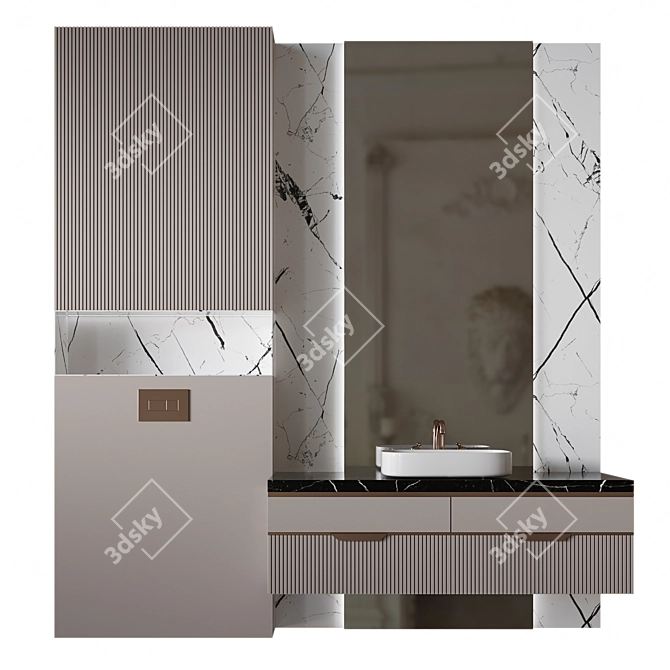 Luxury Bath Set 24 Pieces 3D model image 1
