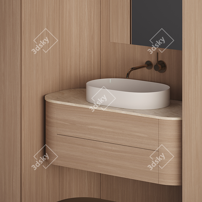 Wave Organic Bathroom Furnishings 3D model image 3