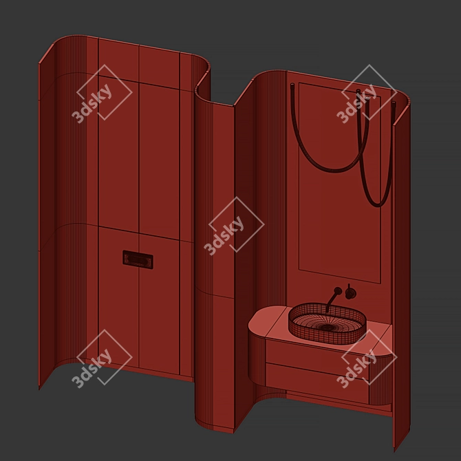 Wave Organic Bathroom Furnishings 3D model image 4