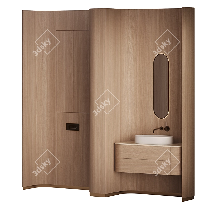 Wave Organic Bathroom Furnishings 3D model image 6