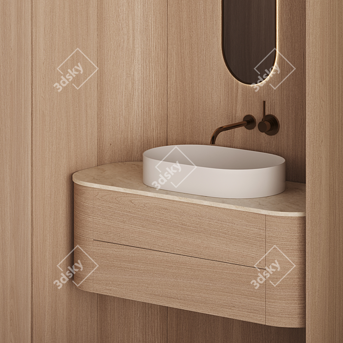 Wave Organic Bathroom Furnishings 3D model image 7