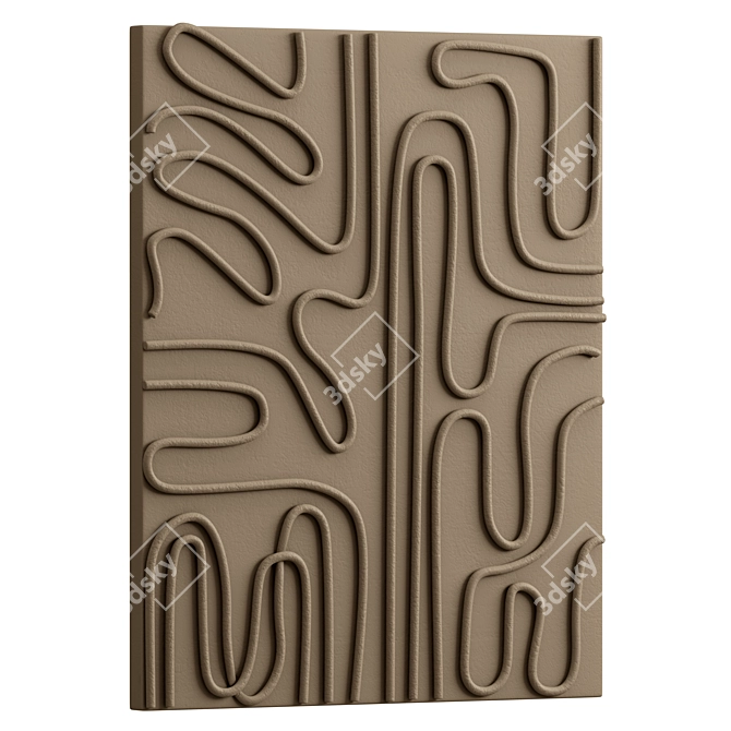 Modern Abstract Wall Art Piece 3D model image 3