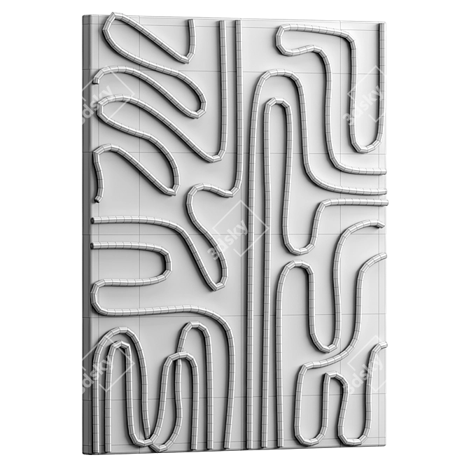 Modern Abstract Wall Art Piece 3D model image 5