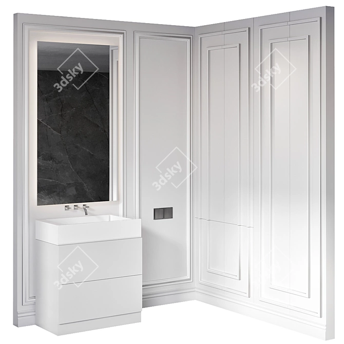  Modern Bathroom Furniture Set 3D model image 6