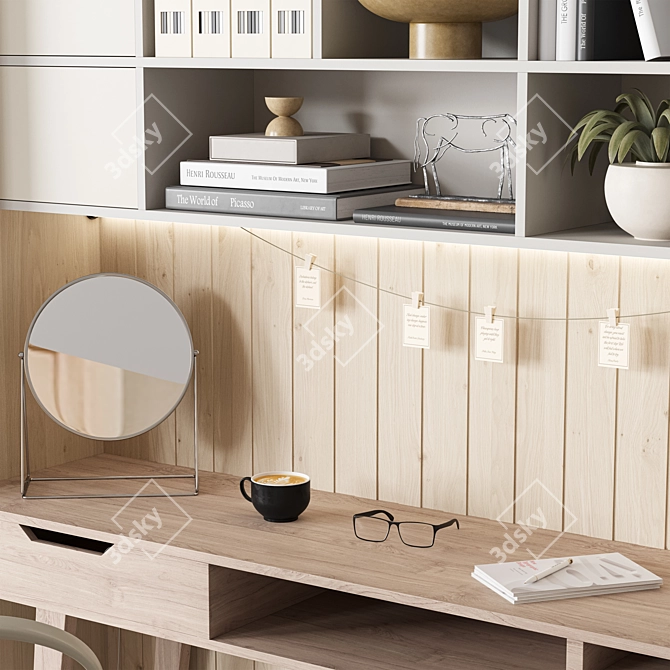 Modern Office Furniture Set Quads 3D model image 6
