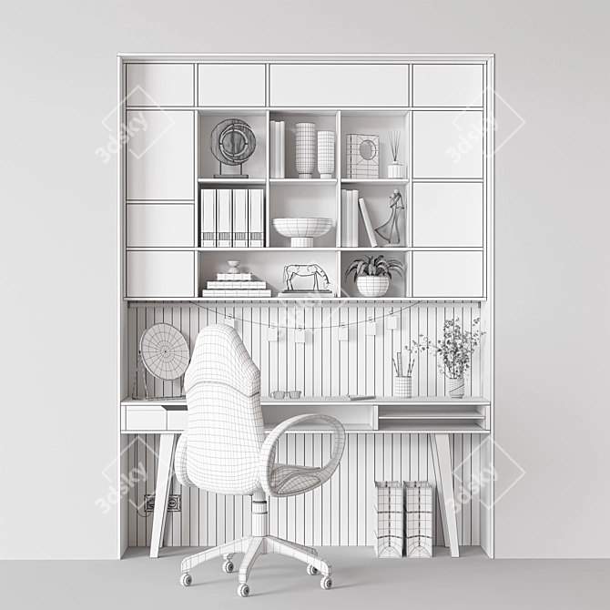 Modern Office Furniture Set Quads 3D model image 7
