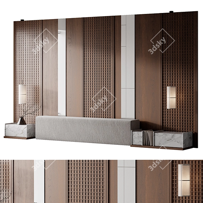 Headboard 7 Design Model 3D model image 1