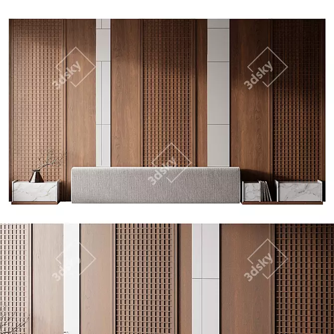 Headboard 7 Design Model 3D model image 6