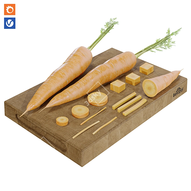 Versatile Carrot Texturing Model 3D model image 3