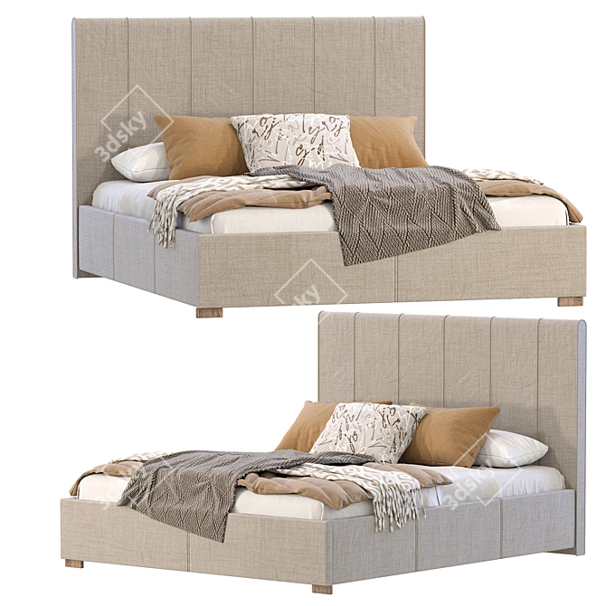 Luxury Divan ru Bed Sherona 3D model image 1