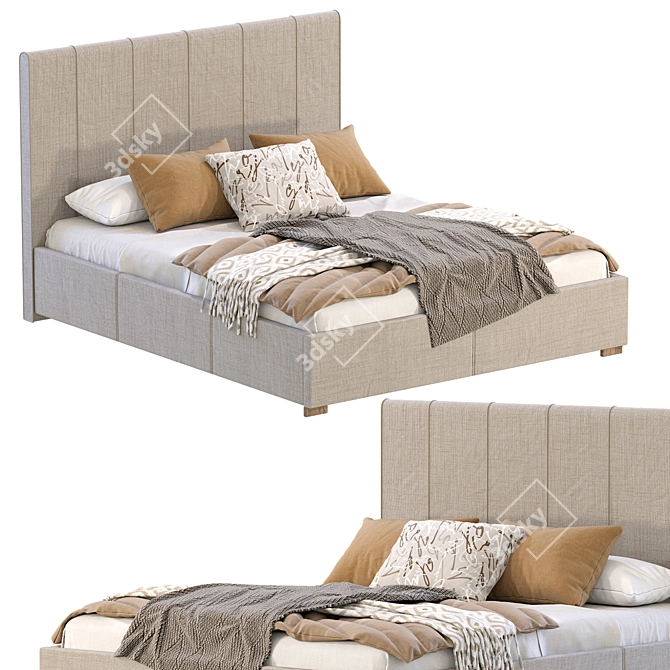 Luxury Divan ru Bed Sherona 3D model image 3