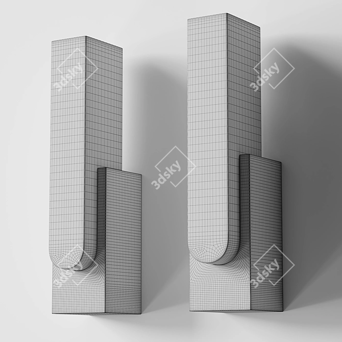 Elegant Agatha Sconce Fixture 3D model image 3
