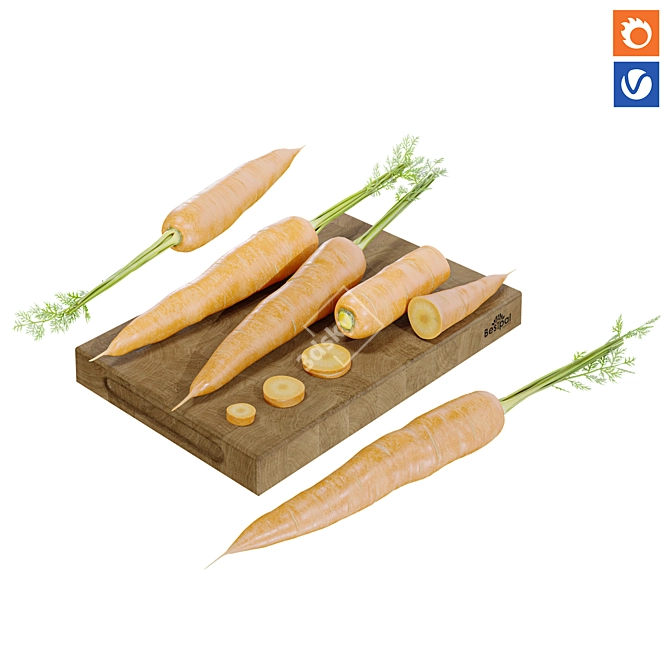 Versatile Carrot Texture for Kitchen 3D model image 1