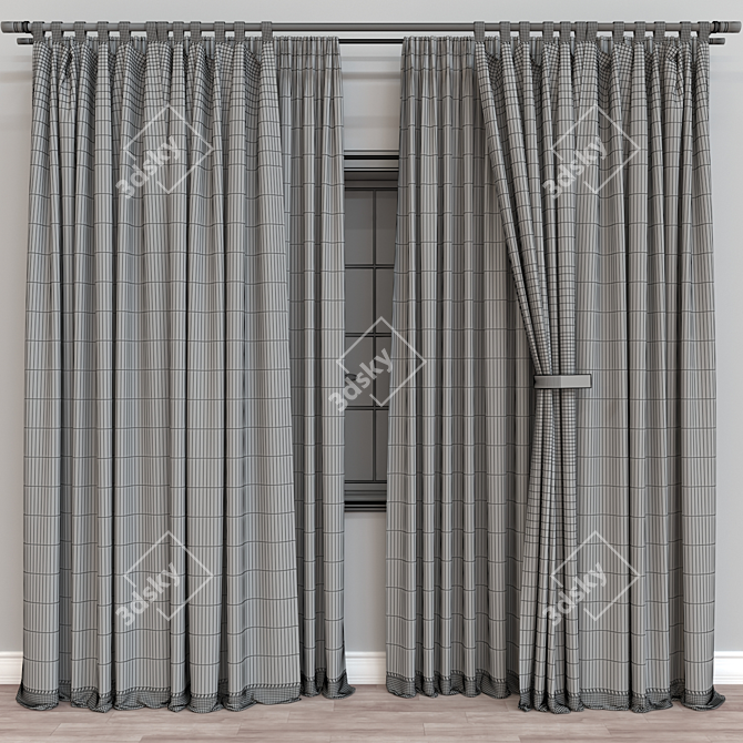 Modern Curtains 3D Model Set 3D model image 4