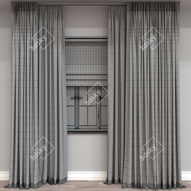 3D Curtain Model, 110952 Polygons 3D model image 4