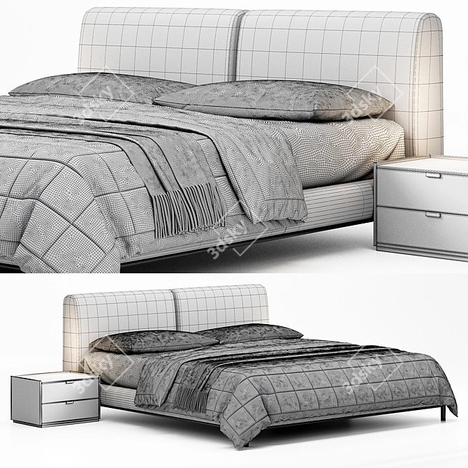 Elegant Margot Bed by Domkapa 3D model image 4