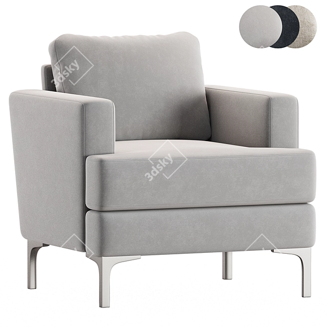 Stylish Upholstered Club Chair 3D model image 1