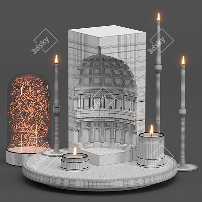 Pantheon Candleholder 3D Model 3D model image 2