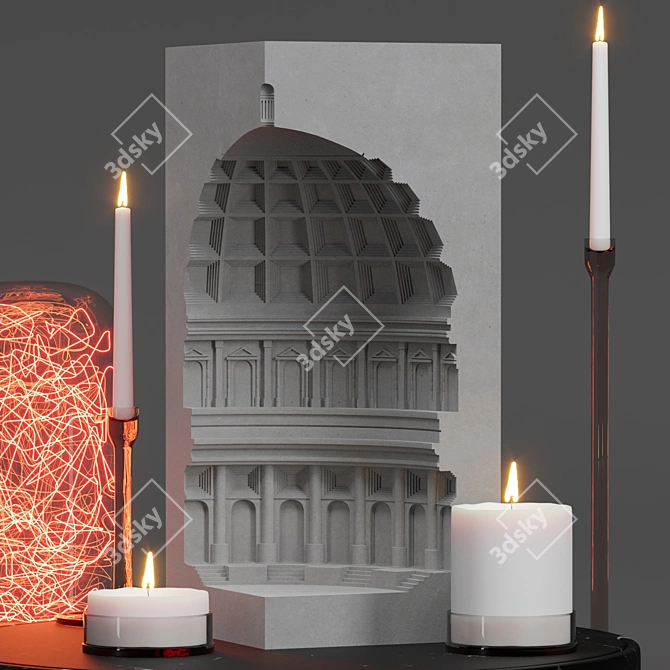 Pantheon Candleholder 3D Model 3D model image 3