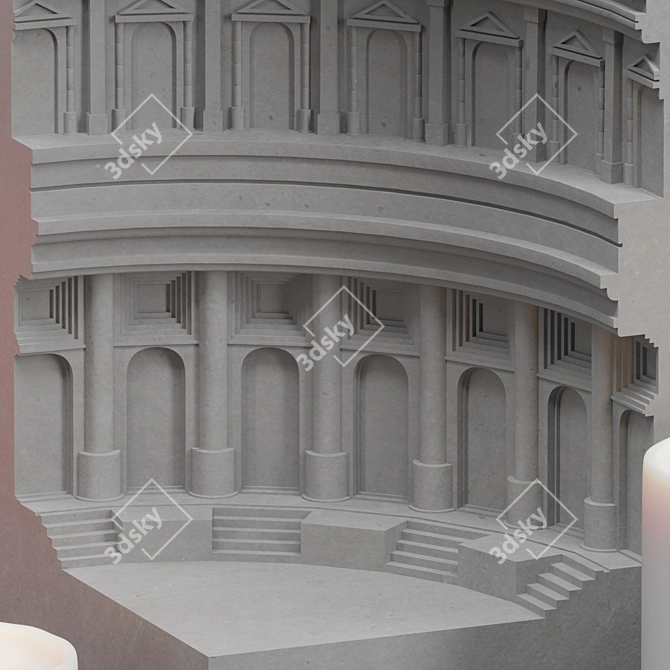 Pantheon Candleholder 3D Model 3D model image 4