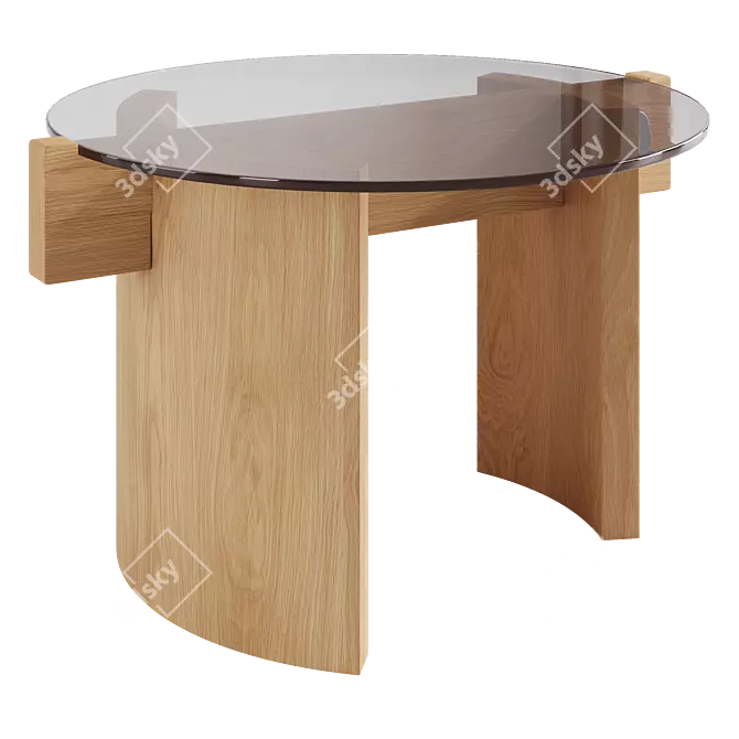 Bronze Glass Flow Coffee Table 3D model image 1