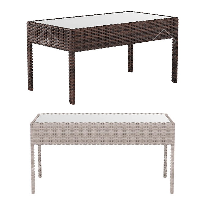 Rattan Style Patio Set 3D model image 4