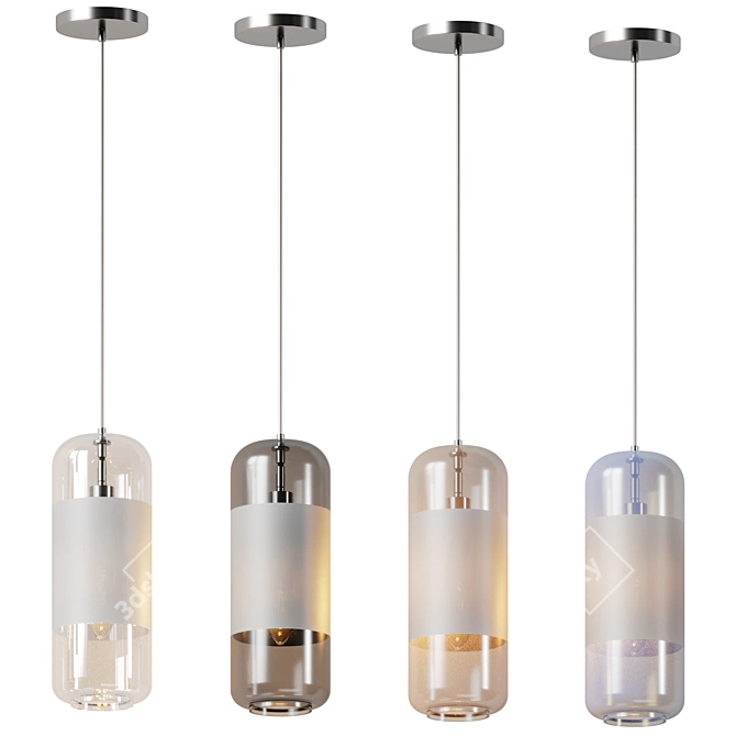Modern Cylinder Pendant Light 3D model image 6
