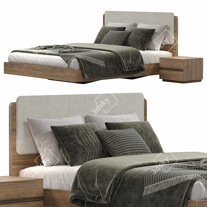 Elegant Laskasas Bruny Bed 3D model image 1