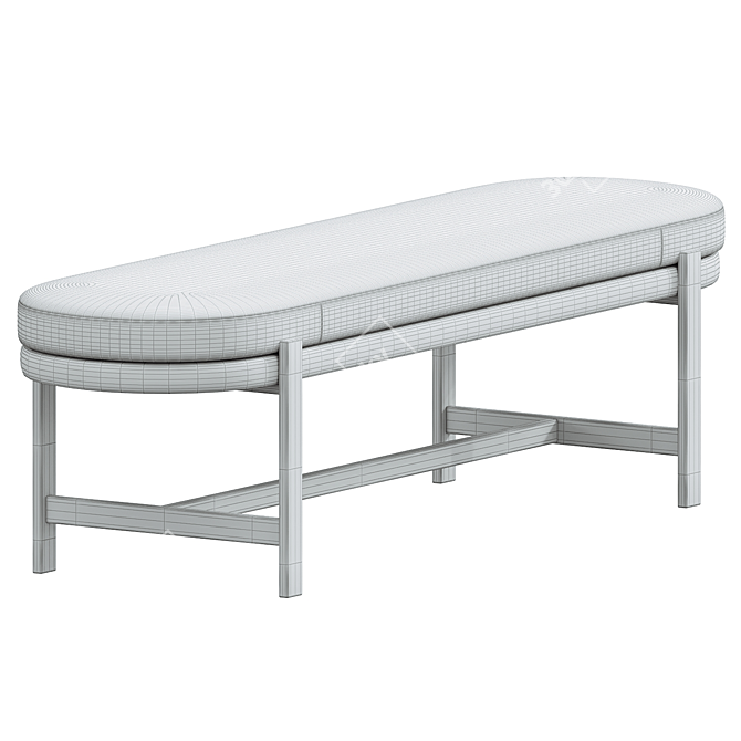 Luxury Upholstered Domkapa Bench 3D model image 4