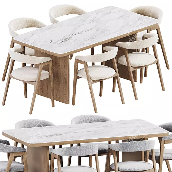  Scandinavian Dining Set 257 3D model image 2